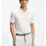 Slim-fit polo shirt in slub interlock