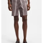 Stretch-cotton shorts with printed pattern