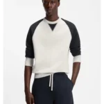 BOSS BY BECKHAM cotton sweater with colour-blocking