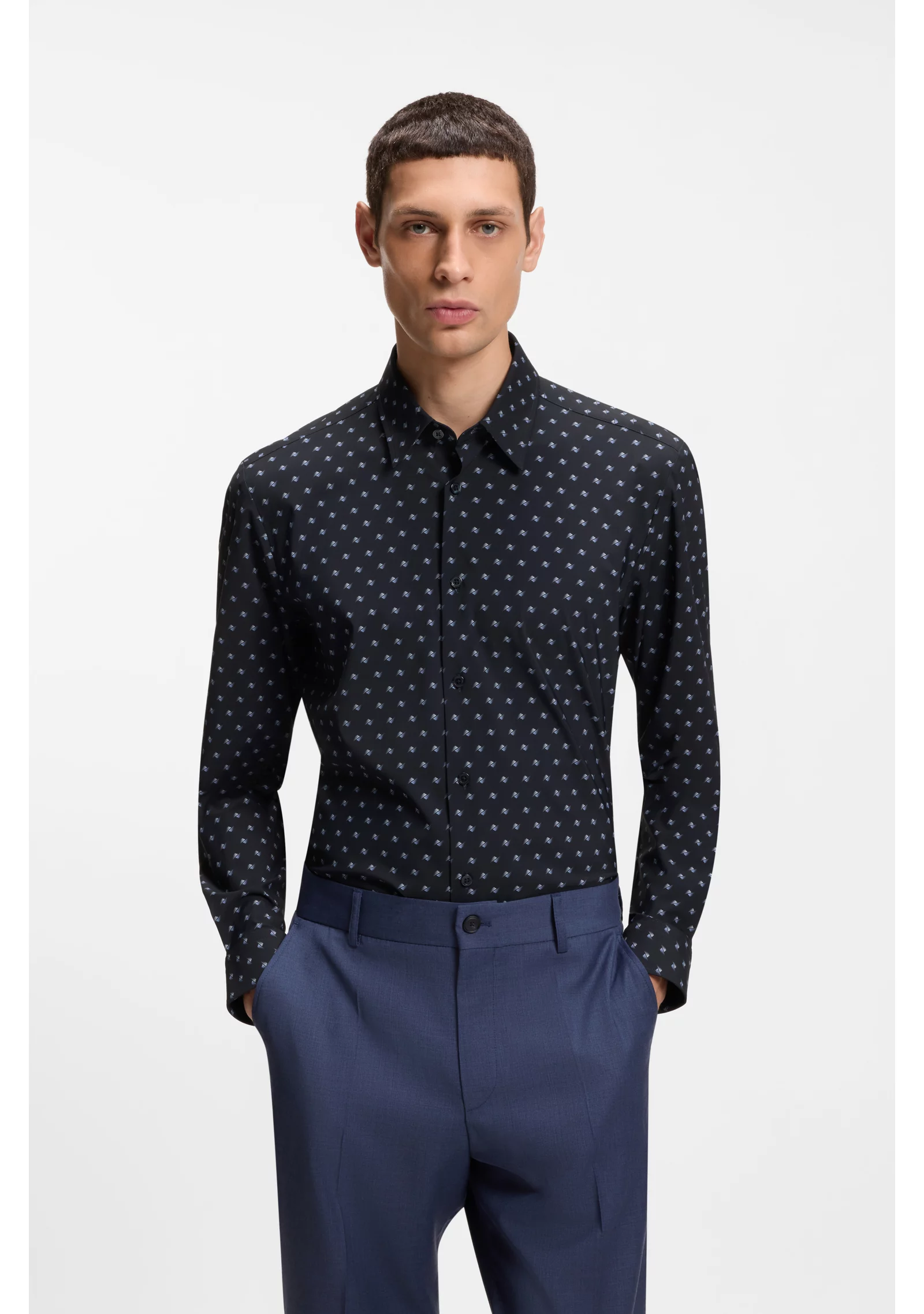 hbeu50562148_404_350 Regular-fit shirt in printed performance-stretch jersey - Image 1
