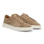 Suede trainers with embossed logo
