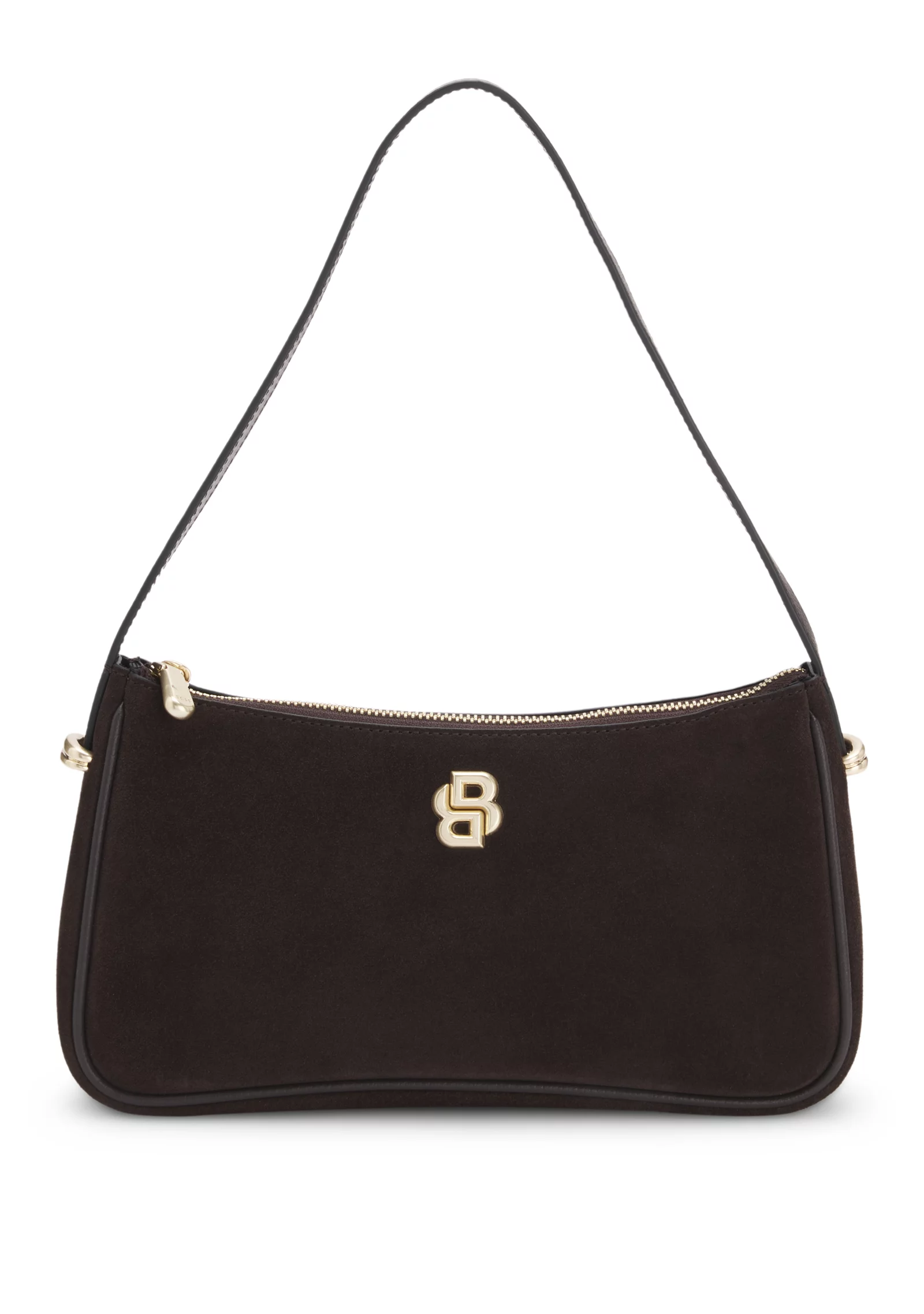 hbeu50563360_207_200 Suede shoulder bag with metallic Double B monogram - Image 1