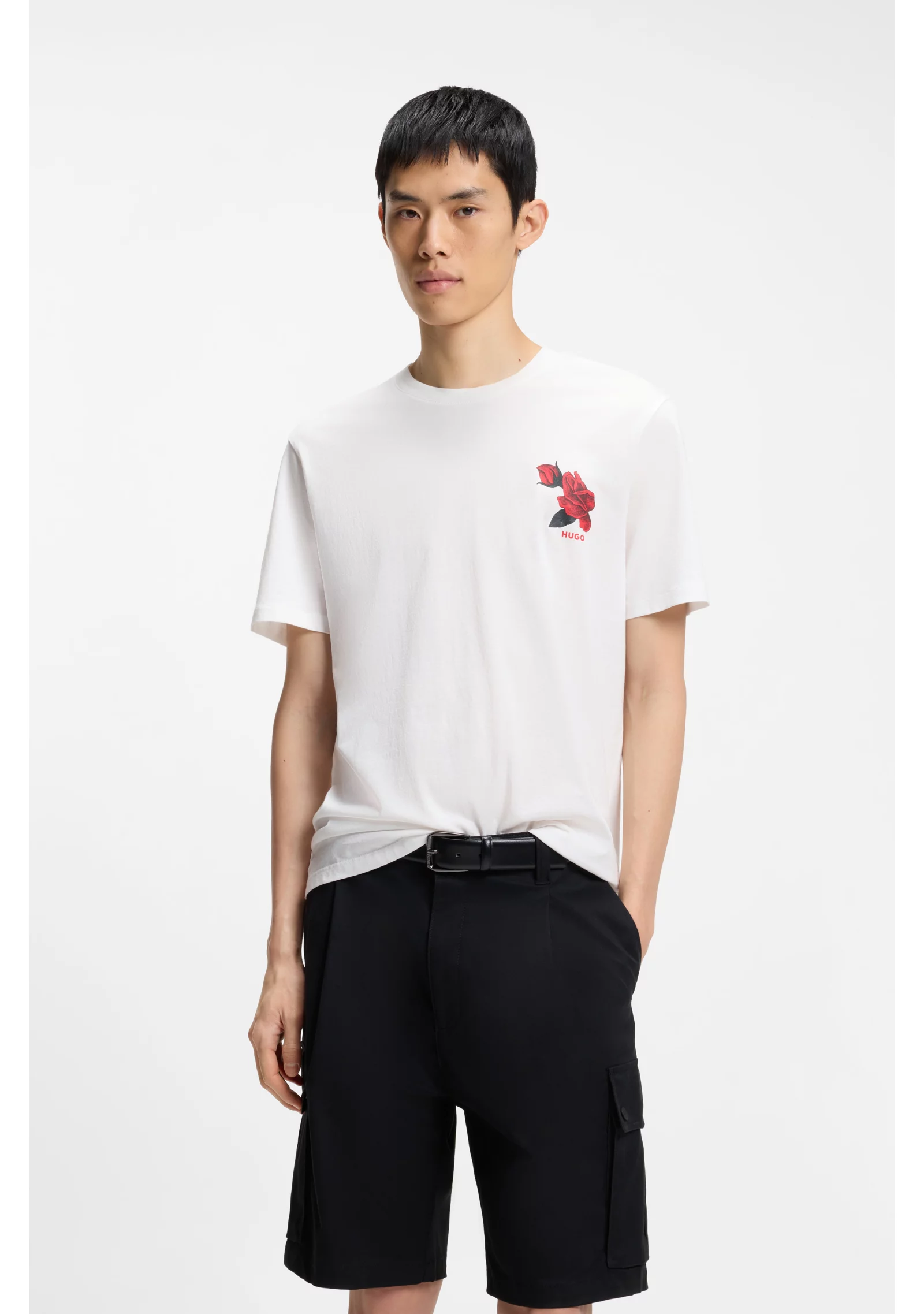 hbeu50564024_102_350 Cotton-jersey T-shirt with biker-inspired and roses graphic - Image 1