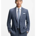 Slim-fit blazer in patterned stretch wool