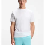 Stretch-cotton T-shirt with jacquard tape