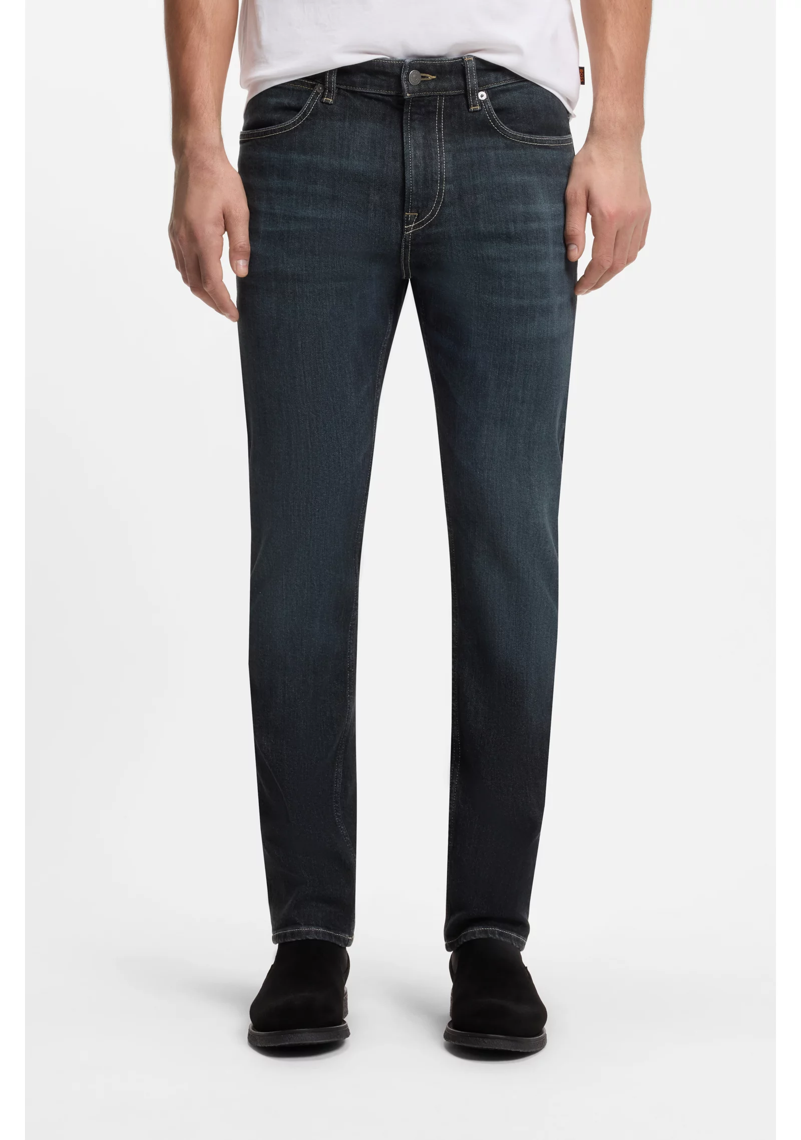 hbeu50566047_405_350 Delaware Slim-fit jeans with contrast stitching - Image 1