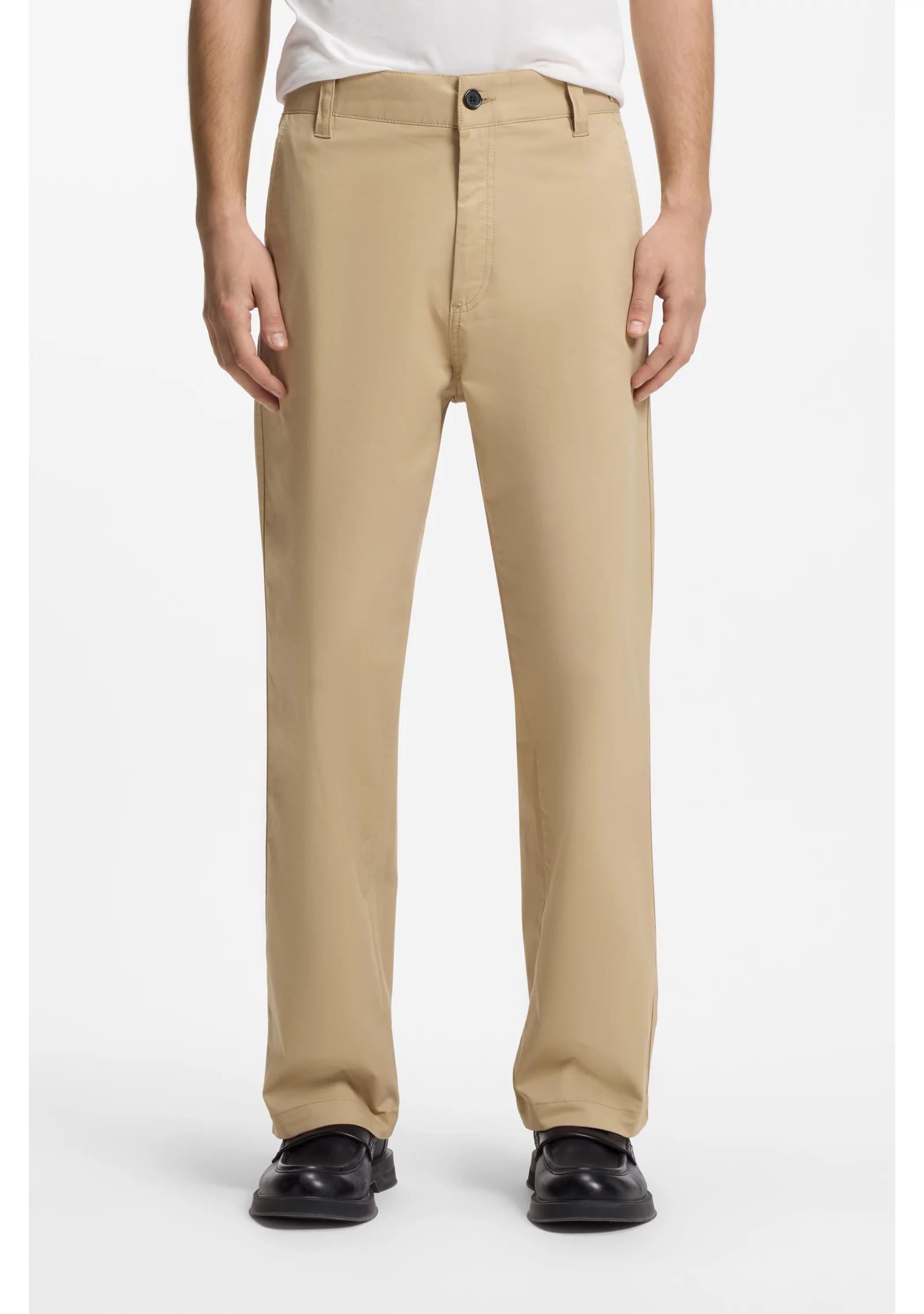 hbeu50567278_269_350 Straight-fit trousers in mercerised stretch cotton - Image 1