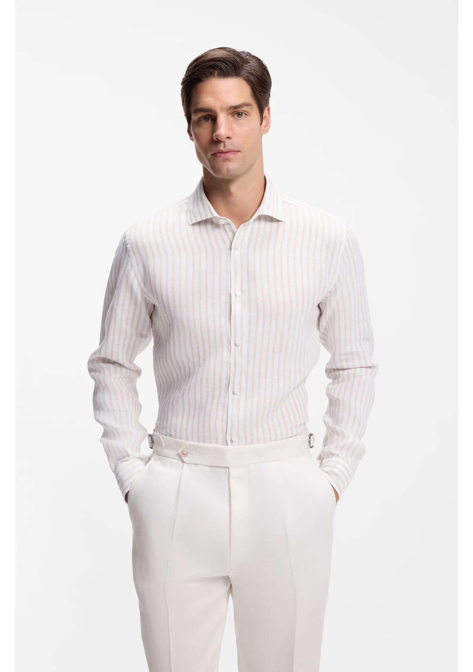hbeu50567855_286_350 Regular-fit shirt in striped linen - Image 1