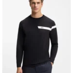 Stretch-cotton T-shirt with logo print