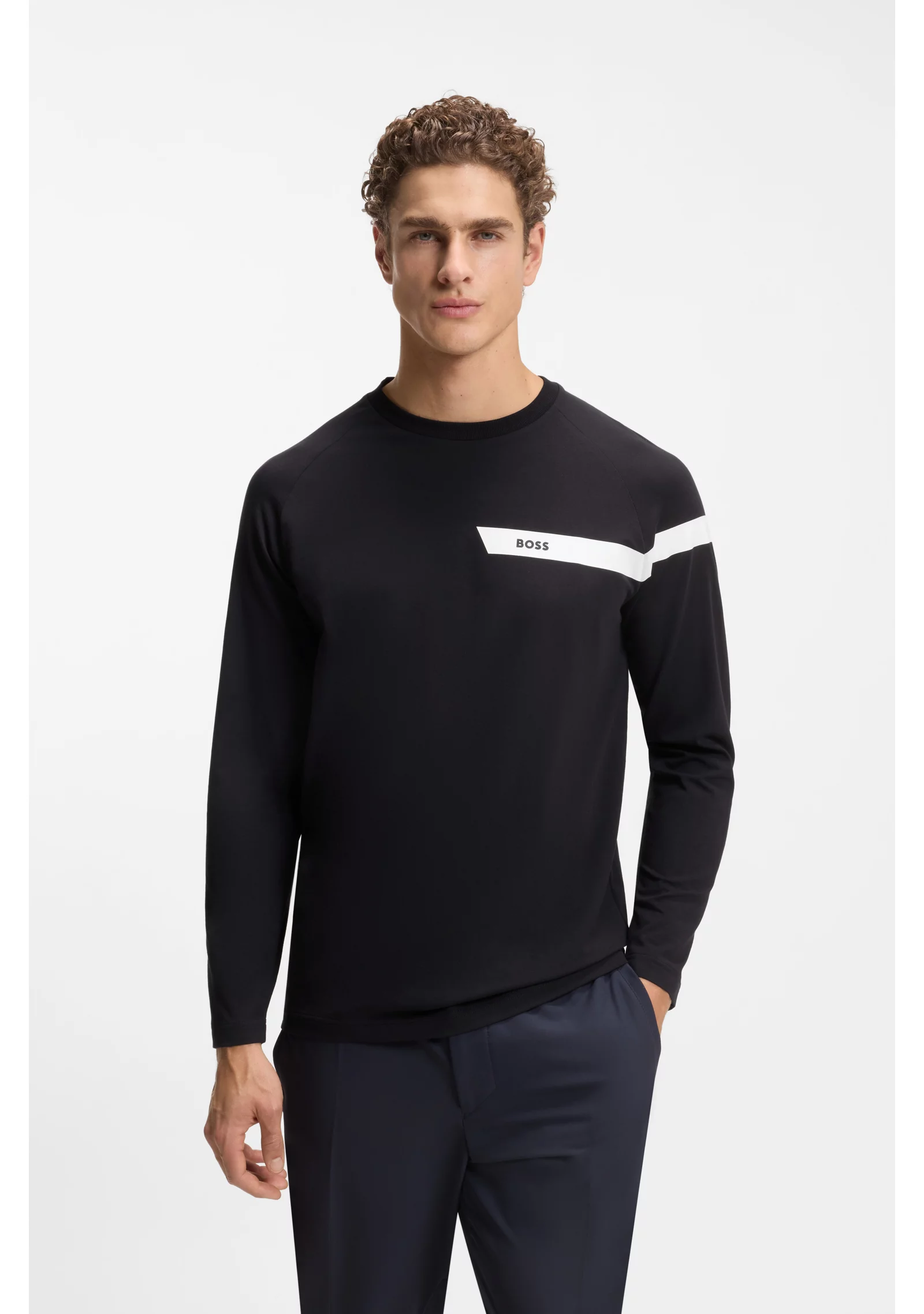 hbeu50568083_402_350 Stretch-cotton T-shirt with logo print - Image 1