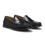 Leather moccasins with penny trim