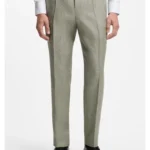 Pleat-front trousers in a linen blend