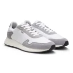 Lace-up trainers in lightweight fabric with suede trims