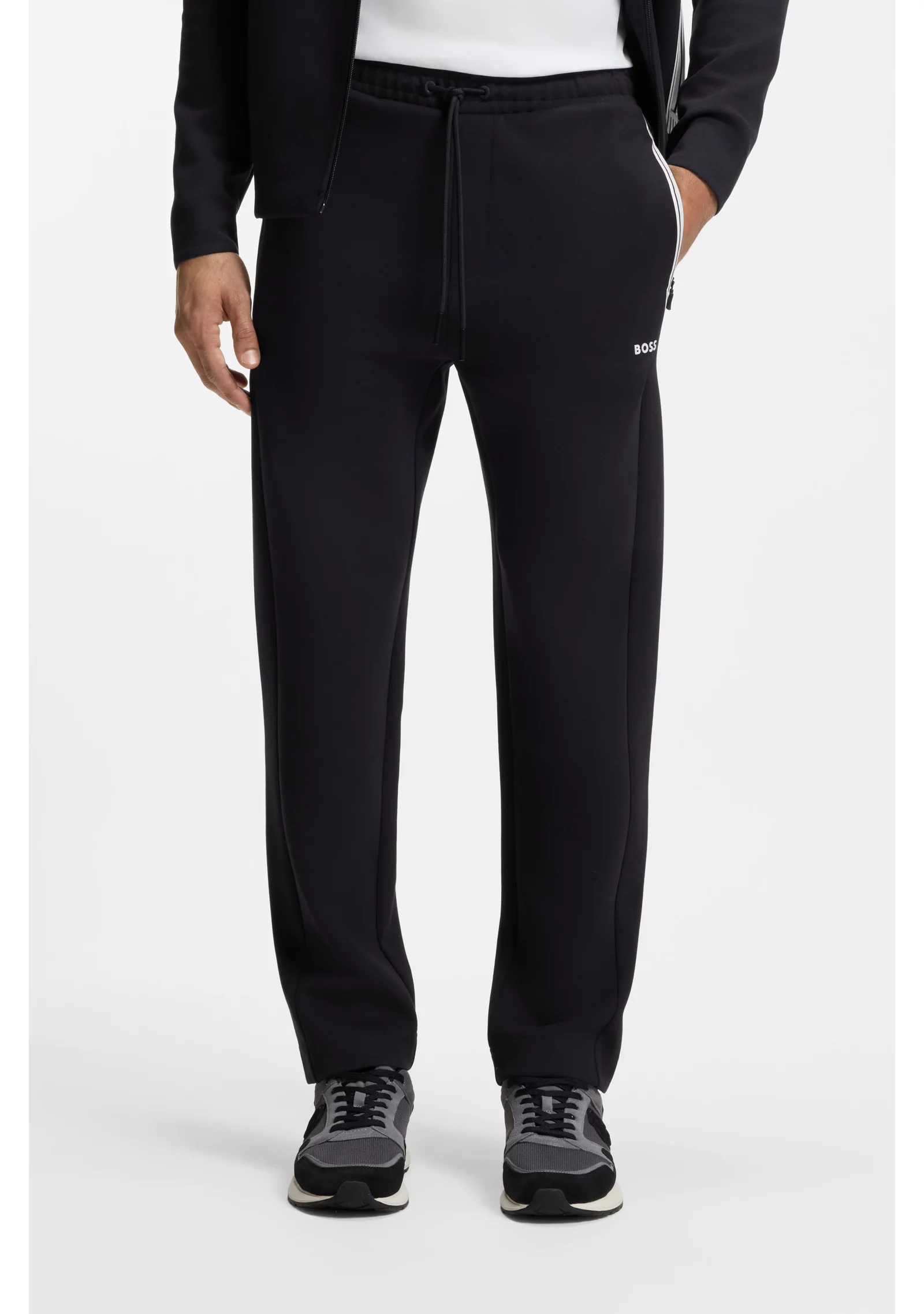 hbeu50569058_402_350 Drawstring trousers in cotton-blend jersey - Image 1