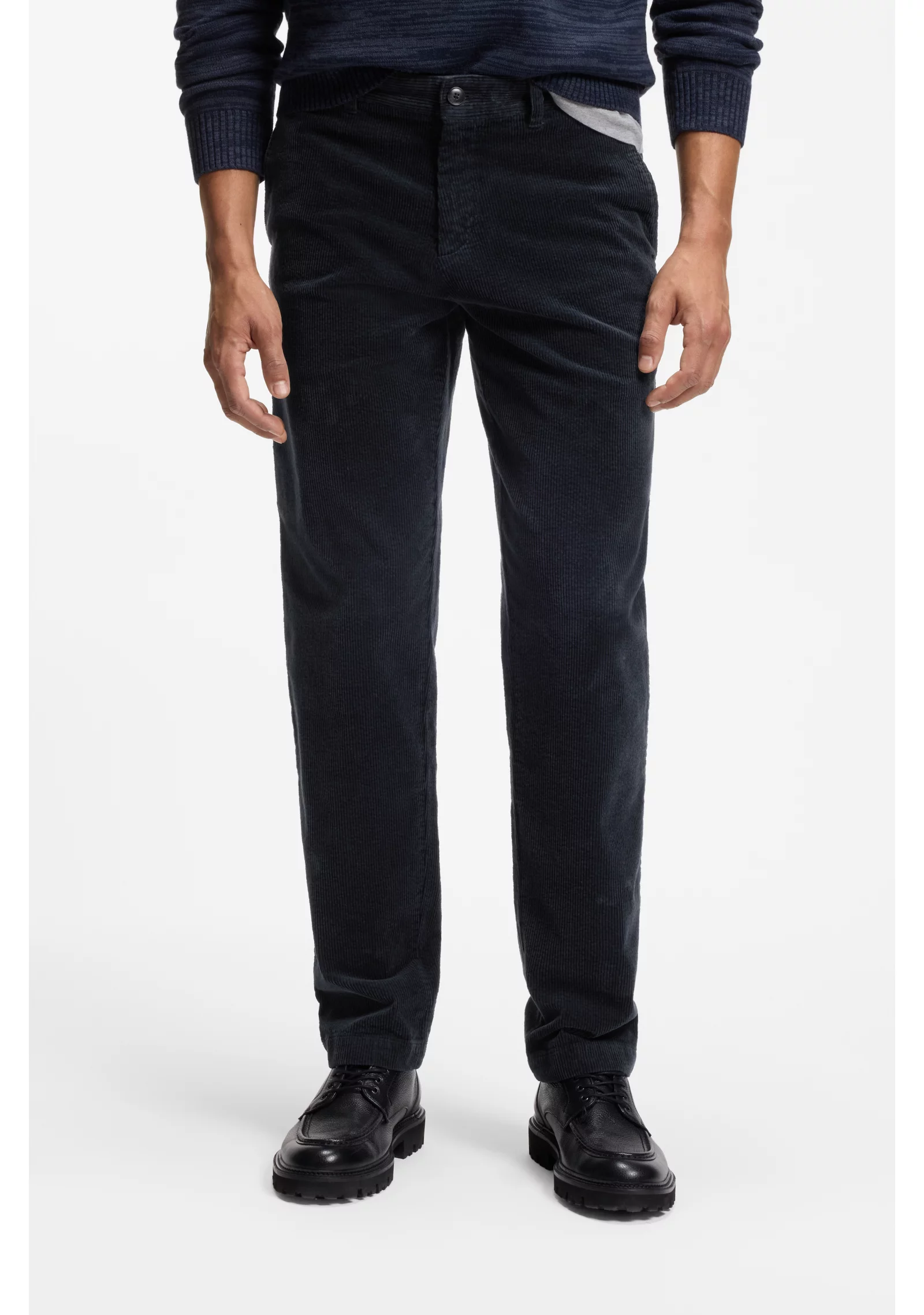 hbeu50569442_404_350 Tapered-fit trousers in stretch-cotton corduroy - Image 1