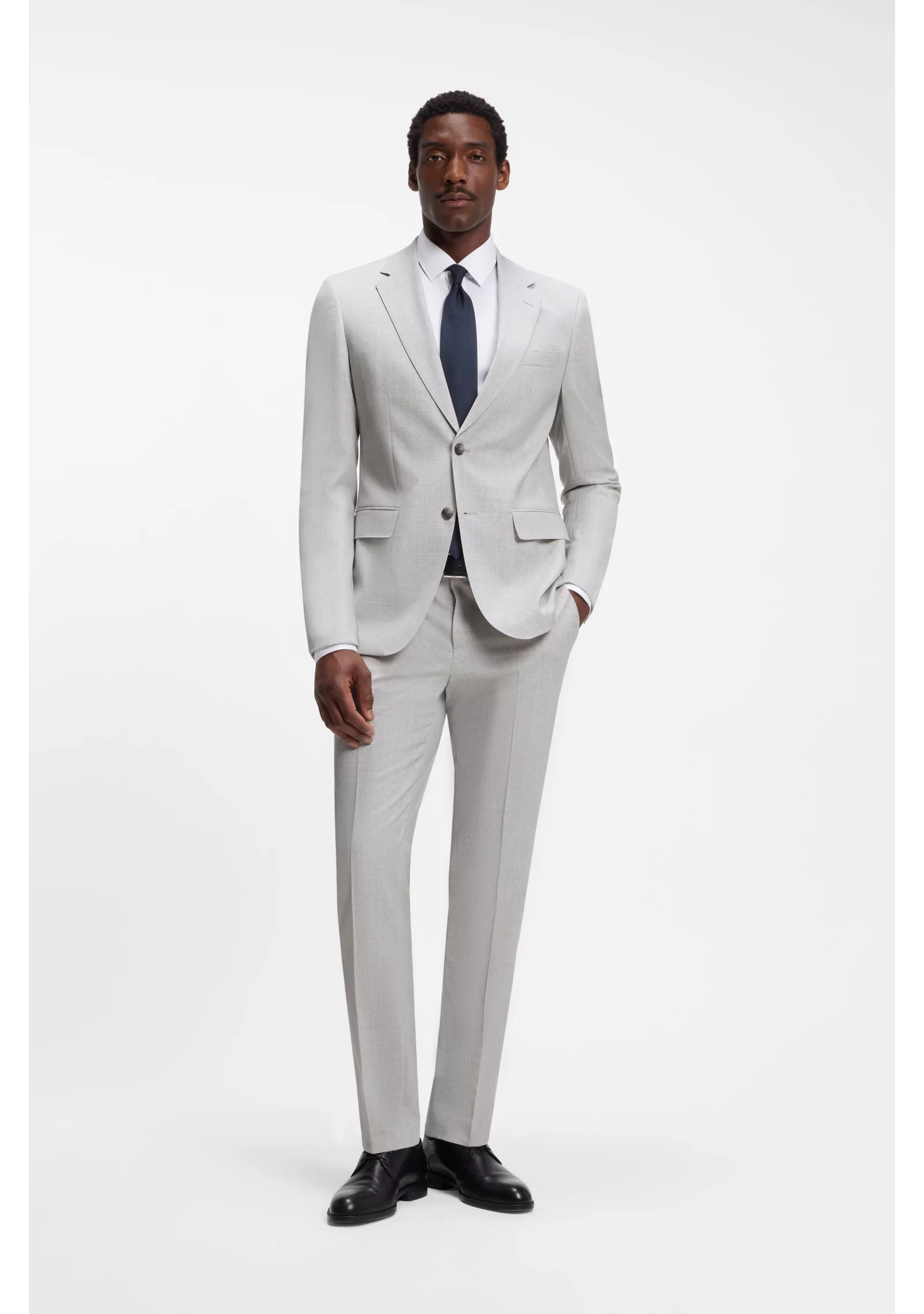 hbeu50569802_075_300 Two-piece slim-fit suit in virgin wool - Image 1