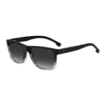 Engraved-logo sunglasses in degradé black acetate