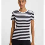 Slub-cotton T-shirt with horizontal stripe
