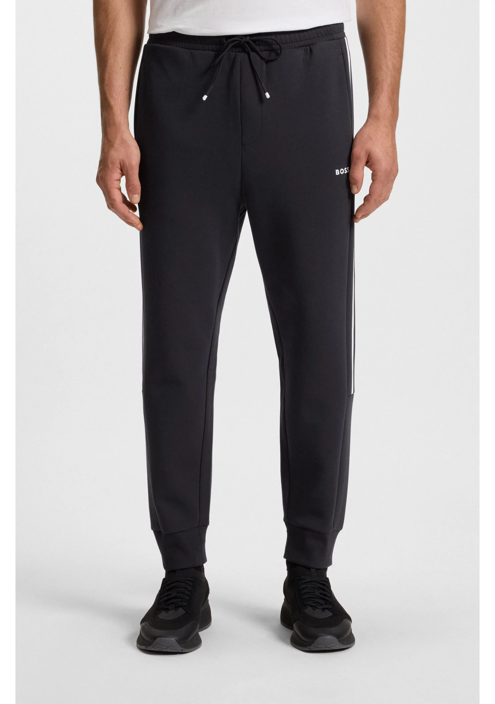 hbeu50511517_402_350 Stretch-cotton tracksuit bottoms with stripe insert - Image 1