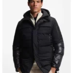 Water-repellent parka jacket with down filling