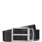 Reversible Italian leather belt with two textures