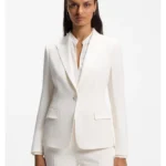 Slim-fit blazer with single-button closure