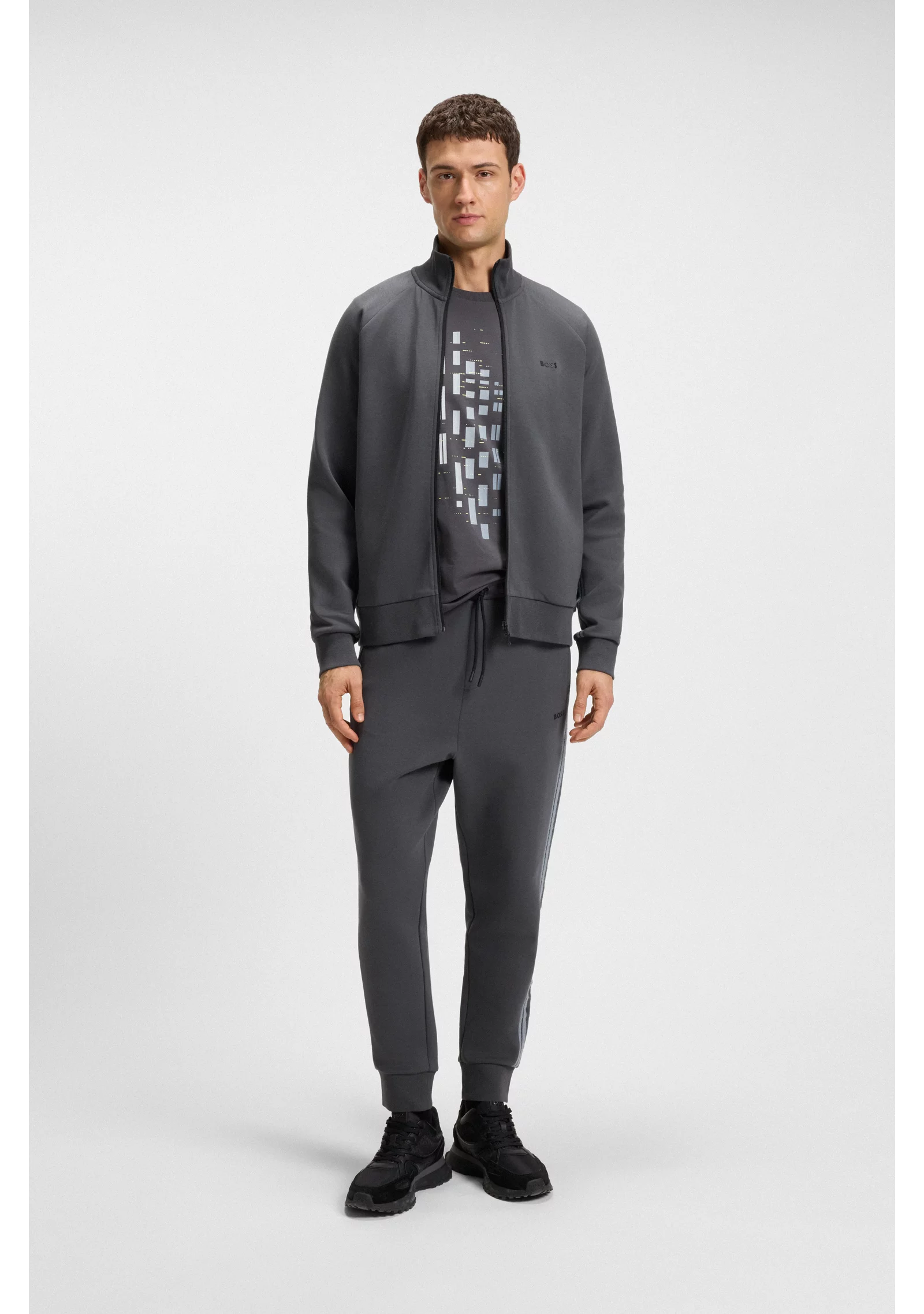 hbeu50543886_027_300 Regular-fit tracksuit set in stretch cotton with striped trims - Image 1
