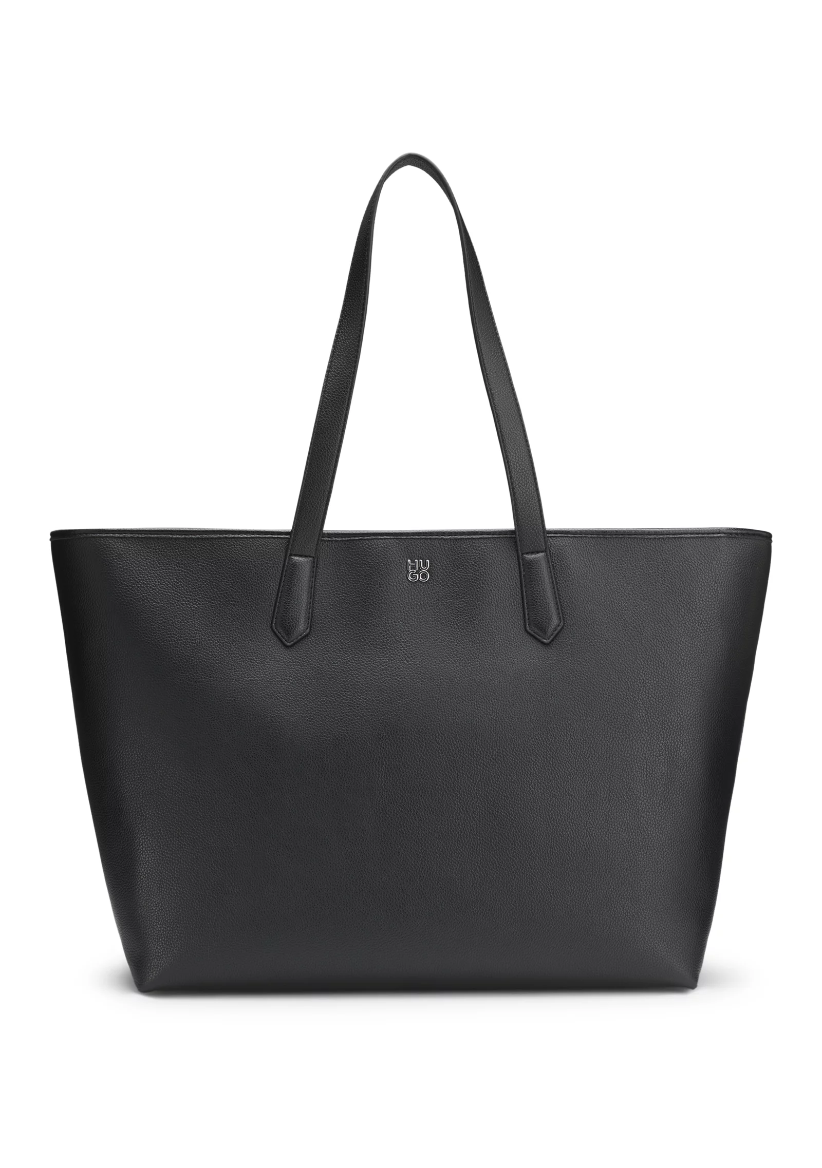 hbeu50546965_001_200 Grained faux-leather tote bag with stacked-logo trim - Image 1
