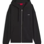 Cotton-terry zip-up hoodie with logo print