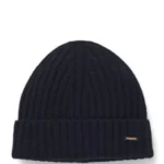 Ribbed beanie hat in cashmere