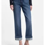 Slim-fit jeans in indigo stretch denim with turnups