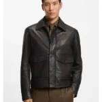 Aviator-style jacket in nappa leather