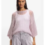 Wool-blend sweater with open knit