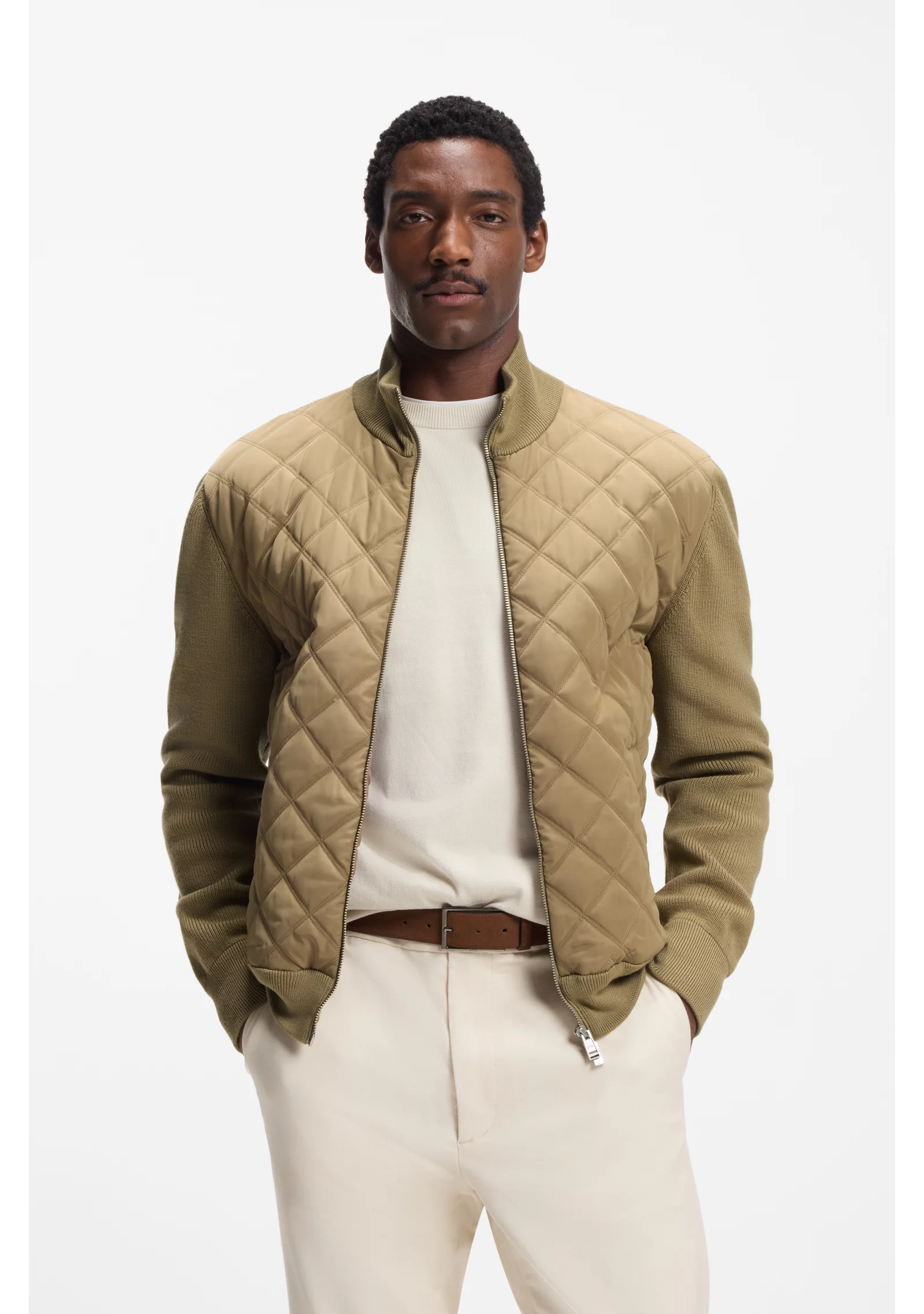 hbeu50555126_252_350 Knitted-wool jacket with quilted front - Image 1