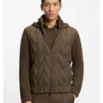 Hybrid jacket with wool sleeves and down front