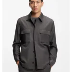 Relaxed-fit overshirt in water-repellent wool