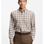 Regular-fit shirt in checked Italian-made cotton