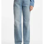 Wide-leg jeans in blue cotton denim