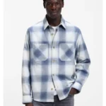 Oversized-fit shirt in checked cotton twill