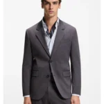 Modern-fit suit jacket in checked stretch fabric