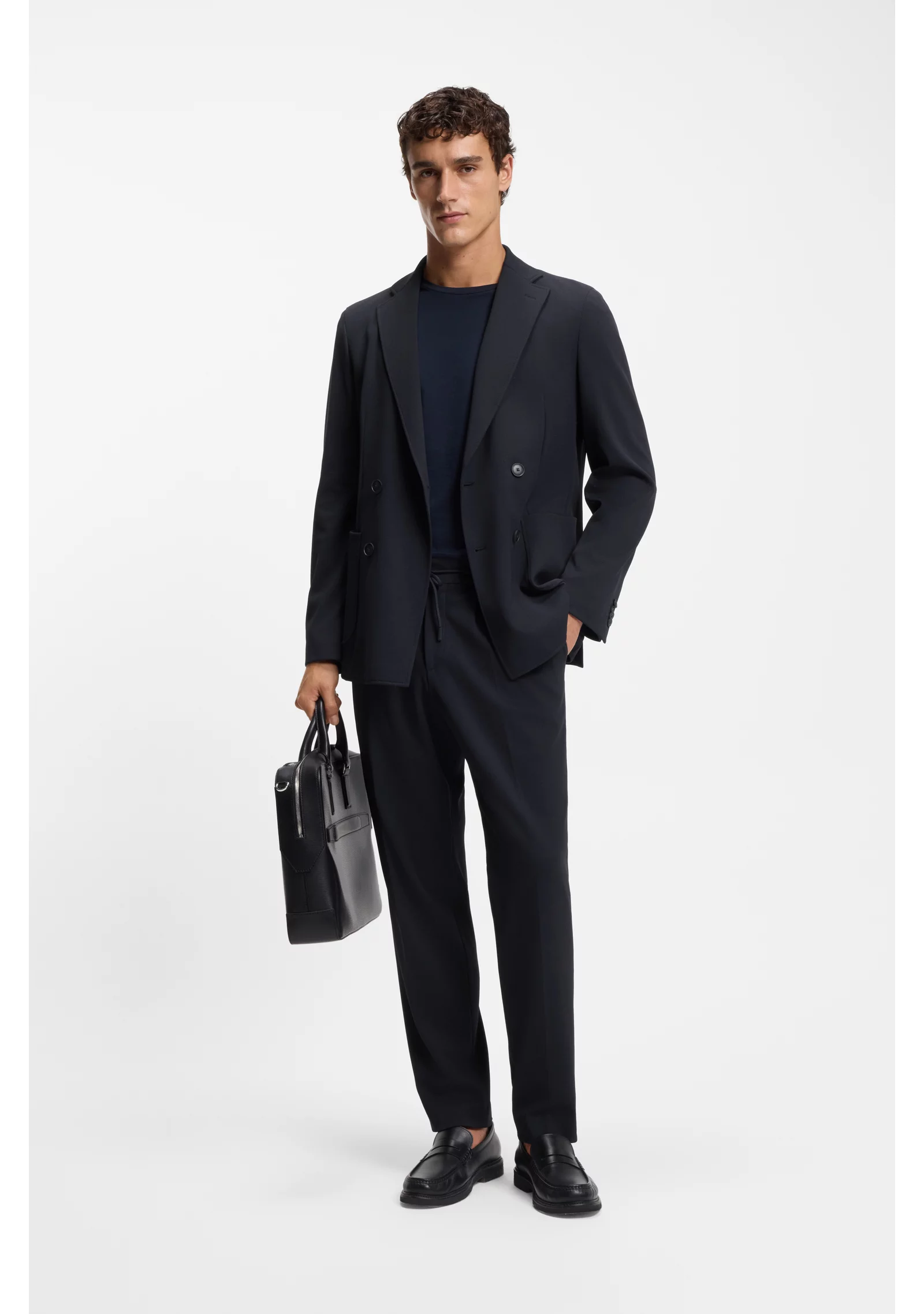 hbeu50557239_404_300 Two-piece slim-fit suit in performance-stretch fabric - Image 1
