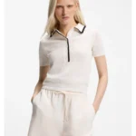 Pointelle-cotton sweater with scallop trim