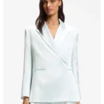 Relaxed-fit blazer in sateen with concealed closure
