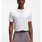 Cotton T-shirt with jacquard pattern