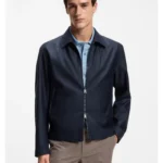 Regular-fit jacket in water-repellent coated fabric