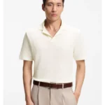 Polo shirt in Italian-made cotton and linen