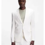 Extra-slim-fit blazer in stretch-cotton seersucker