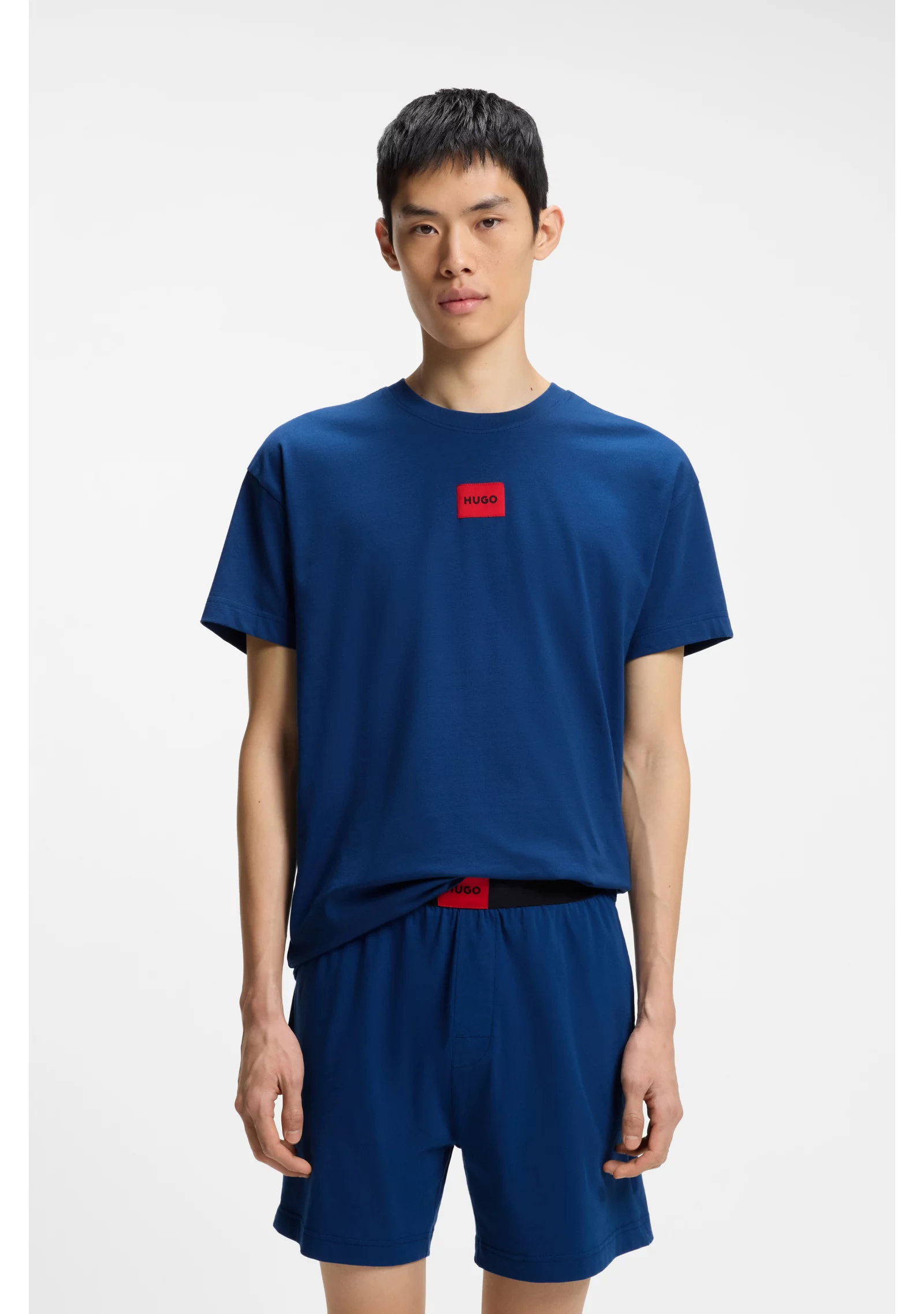 hbeu50559742_428_350 Stretch-cotton pyjamas with logo labels - Image 1