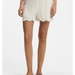 Cotton-blend knitted shorts with wave structure
