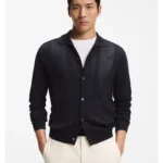Silk cardigan with mesh panelling
